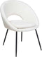 Liviza Stoel Mazo Wit Bouclé - Polyester - Rond Wit - 81 cm , 62 cm , 58 cm