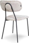 Liviza Stoel Vatir crème - Polyester - Rond Beige - 83 cm , 44.5 cm , 53 cm