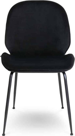 Liviza Stoel Vistar zwart velvet - Velvet - Rond Zwart - 82 cm , 49 cm , 62 cm