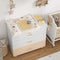 Woltu Verschoningsmat voor Baby's - Wit MDF - 80 x 75 x 10 cm - Geschikt voor Commode met Diepte