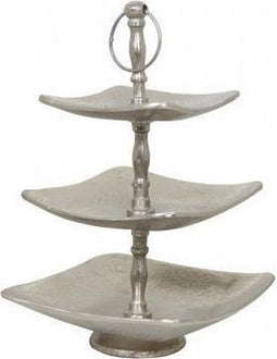 Livlight etagere 3 laags zilver vierkant - Tonder
