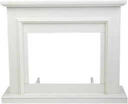 Livn Schouwombouw Wengen Wit - 85 x 104 x 30 cm (hxbxd) - Geschikt voor inzethaard Lugano - Hoogwaardig MDF