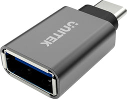 UNITEK Y-A025CGY kabeladapter/verloopstukje USB Type-C USB Type-A Metallic