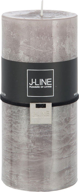 J-Line cilinderkaars Topo - grijs - large - 52U - 6 stuks