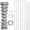 vidaXL - Gaashek - met - palen - 15x1,5 - m - gegalvaniseerd - staal - zilverkleurig