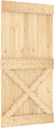 vidaXL - Schuifdeur - met - beslag - 100x210 - cm - massief - grenenhout