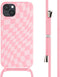 iMoshion Hoesje Geschikt voor iPhone 15 Plus Hoesje Met Koord - iMoshion Siliconen design hoesje met koord - Roze / Retro Pink