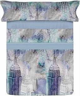 Set beddengoed Pierre Cardin SKYLINE Blauw Bed van 105