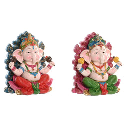 Decoratieve figuren Home ESPRIT Multicolour Indiaas 18 x 10 x 21 cm (2 Stuks)