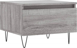 vidaXL - Salontafel - 50x46x35 - cm - bewerkt - hout - grijs - sonoma - eikenkleurig