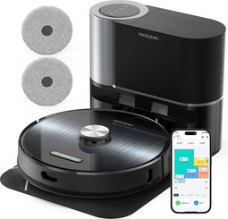 Proscenic M9 - Robot Stofzuiger - 4500Pa Zuigkracht 5200mAh Batterij Dubbele Rotatie Moppen - Zwart