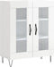 vidaXL - Dressoir - 69,5x34x90 - cm - bewerkt - hout - hoogglans - wit