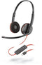 Poly Blackwire C3220 - Draadheadset - USB-C - Stereo - Rood Zwart