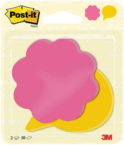 Post-it Notes | 2 x 30 vel | ft 72 | 5 x 72 | 2 mm | bloem power roze en tekstballon ultrageel
