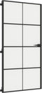 vidaXL - Binnendeur - smal - 102,5x201,5 - cm - gehard - glas - en - aluminium - zwart