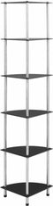 vidaXL - Kastje - 6-laags - 30x30x160 - cm - gehard - glas - zwart