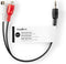 Nedis Stereo-Audiokabel - 3,5 mm Male - 2x RCA Female - Vernikkeld - 0.20 m - Rond - Zwart - Label