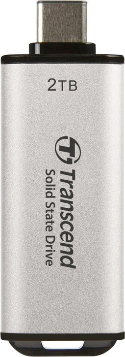 Transcend ESD300 - Draagbare SSD - 2TB - USB 3.2 Gen2 10Gb/s - Zilver