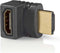 HDMI-Adapter - HDMI Connector - HDMI Female - Verguld - 270° Gehoekt - ABS - Antraciet - 1 Stuks - Window Box