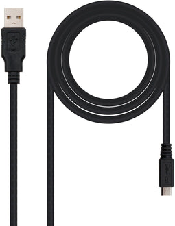 Nanocable 10.01.0500 - USB 2.0 A naar Micro USB B - 0,8 m - Zwart
