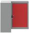 vidaXL - Hoek - Gereedschapskast - Muurbevestigd - en - Slotbaar - Rood - Staal