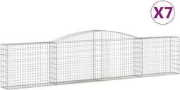 vidaXL - Schanskorven - 7 - st - gewelfd - 400x30x80/100 - cm - ijzer