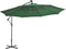 vidaXL - Zweefparasol - met - LED-verlichting - en - metalen - paal - 350 - cm - groen