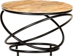 vidaXL - Salontafel - 60x60x40 - cm - massief - ruw - mangohout - zwart