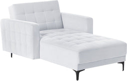 Chaise longue ABERDEEN Fluweel Lichtgrijs