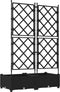 vidaXL - Tuinplanter - met - Trellis - 2 - stuks - Zwart - 80x40x125,5 - cm