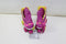 Nijdam Sugar Babe - Rolschaatsen - PU leer vetersluiting - Roze/Paars/Geel