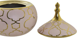 Doos-Juwelenkistje DKD Home Decor Porselein Roze Gouden 14 x 14 x 17 cm