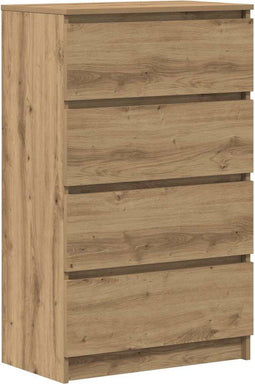 vidaXL - Dressoir - 60x35x98,5 - cm - bewerkt - hout - artisanaal - eikenkleur