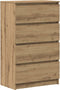 vidaXL - Dressoir - 60x35x98,5 - cm - bewerkt - hout - artisanaal - eikenkleur
