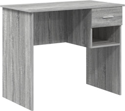 vidaXL - Bureau - met - Opslag - Grijs - Sonoma - 90x49,5x75 - cm - Van - gegarandeerd - hout