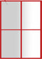 vidaXL - Inloopdouchewand - transparant - 140x195 - cm - ESG-glas - rood
