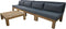 Tuin loungeset Aruba 5-delig (incl. kussens) - Naturel/Donkergrijs - Teak