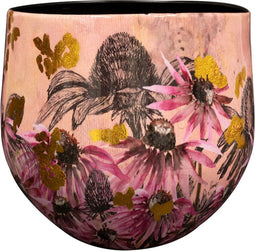 TS Collection - Bloempot Polly pink - 24x21 - Metaal & Epoxy - Exclusieve woonitems voor binnen - Handgemaakt - Unieke print - Designed by Lammie