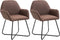vidaXL - Eetkamerstoelen - 2 - st - stof - bruin