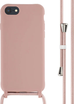 iMoshion Hoesje Geschikt voor iPhone SE (2022) / SE (2020) / 8 / 7 Hoesje Met Koord - iMoshion Siliconen hoesje met koord - roze