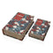 Decoratieve Doos Versa - Canvas Hout MDF - Blommor Boek - Multicolour (2 stuks)