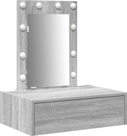 vidaXL - Wandkaptafel - met - LED - Verlichting - Grijs - Sonoma