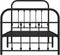 vidaXL - Bedframe - met - hoofd- - en - voeteneinde - metaal - zwart - 90x200 - cm