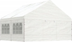 vidaXL - Prieel - met - dak - 4,46x5,88x3,75 - m - polyetheen - wit