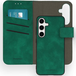 iMoshion Hoesje Geschikt voor Samsung Galaxy S24 Hoesje Met Pasjeshouder - iMoshion Uitneembare 2-in-1 Luxe Bookcase - Donkergroen