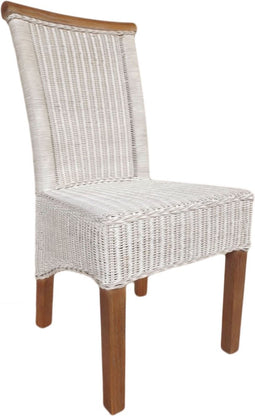 SVJ Eetkamerstoel Vierkant - 54 x 47 x 97 cm - Rotan - Wit