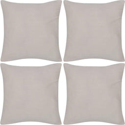 vidaXL - Kussenhoezen - katoen - 50 - x - 50 - cm - beige - 4 - stuks