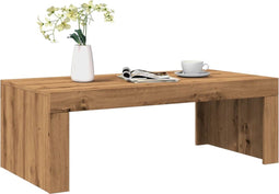 vidaXL - Salontafel - 102x50x35 - cm - bewerkt - hout - artisanaal - eikenkleurig
