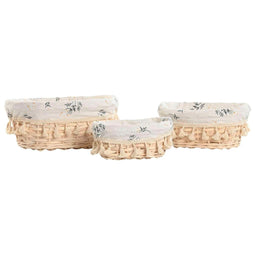 Basket spelset Home ESPRIT Natuurlijk vlechtwerk (3 Onderdelen)