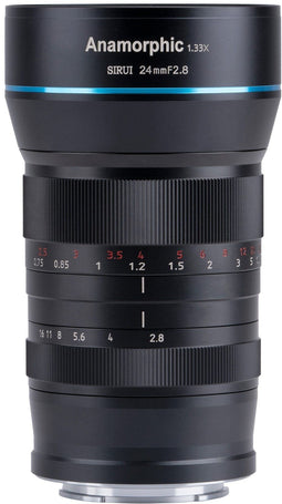 Sirui 24mm f/2.8 Anamorphic 1.33x - Prime Groothoeklens - Canon EF-M - Zwart